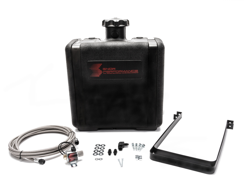 Snow Performance Water Tank Upgrade 7gal (w/Braided SS Line/Brackets/Solenoid/4AN Fittings) - SNO-40016-BRD