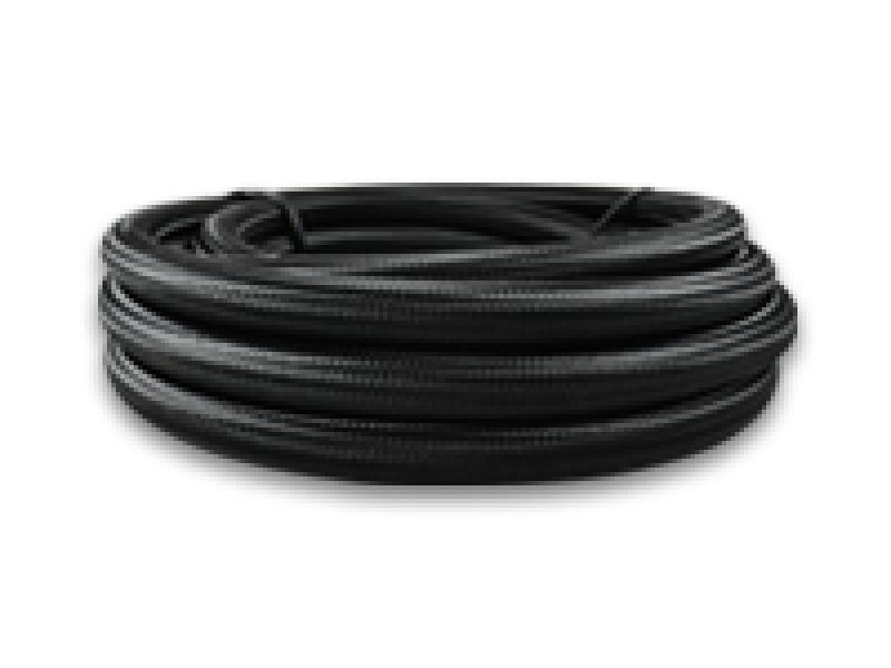 Vibrant -6 AN Black Nylon Braided Flex Hose w/PTFE Liner (150ft Roll) - 19036