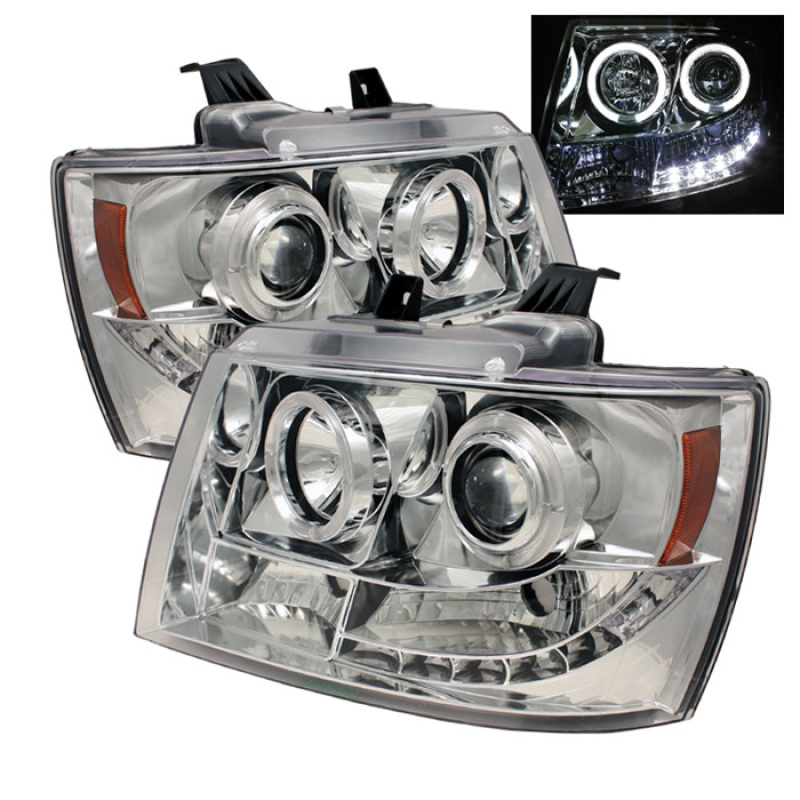 Spyder Chevy Suburban 1500 Projector Headlights LED Halo LED Chrome PRO-YD-CSUB07-HL-C - 5009654