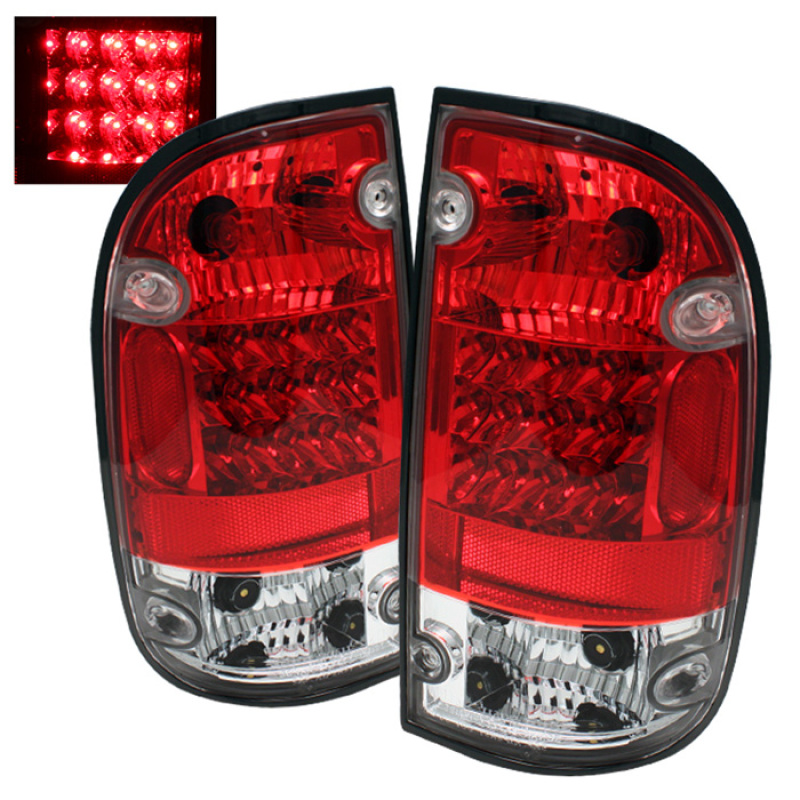 Spyder Toyota Tacoma 01-04 LED Tail Lights Red Clear ALT-YD-TT01-LED-RC - 5007872