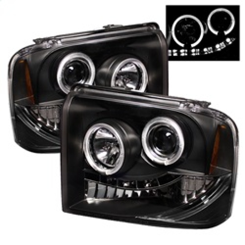 Spyder Ford F250/350/450 Super Duty 05-07 Projector Headlights LED Halo- LED Blk PRO-YD-FS05-HL-BK - 5010544