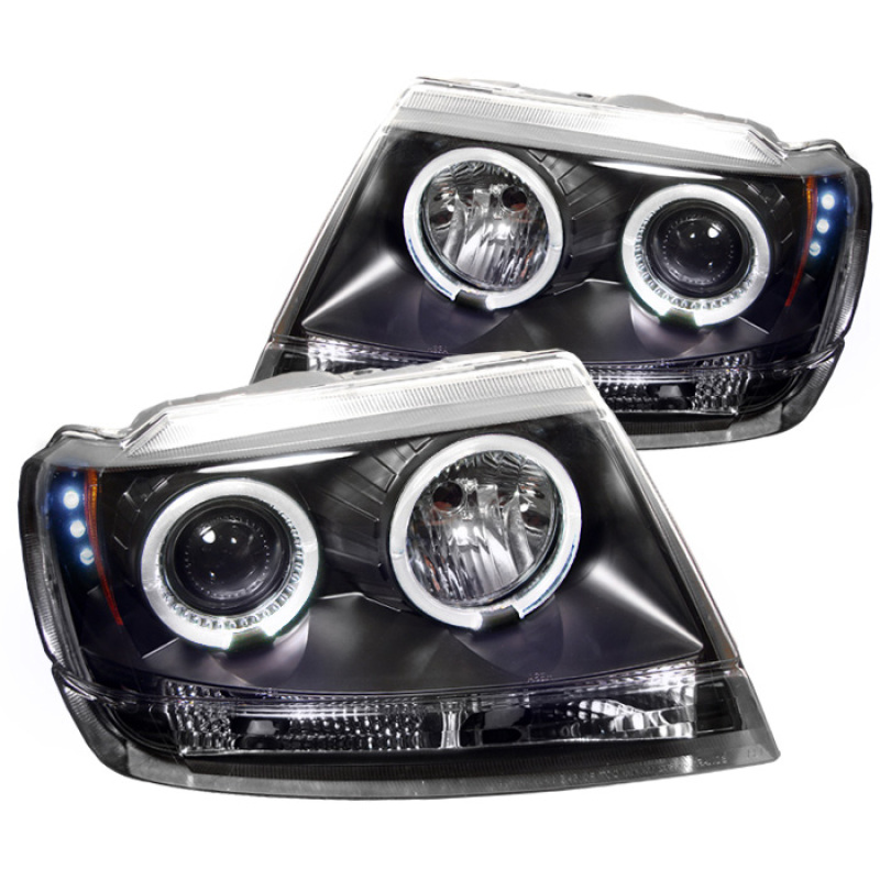 Spyder Jeep Grand Cherokee 99-04 Projector Headlights LED Halo LED Blk - PRO-YD-JGC99-HL-BK - 5011145
