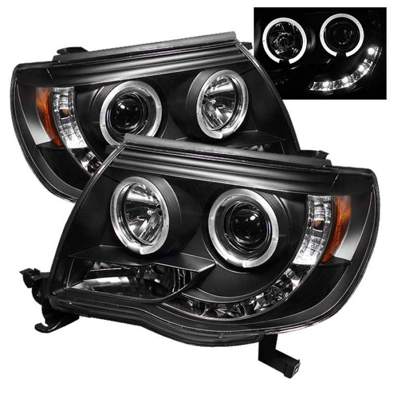 Spyder Toyota Tacoma 05-11 Projector Headlights LED Halo LED Black High H1 Low H1 PRO-YD-TT05-HL-BK - 5011916
