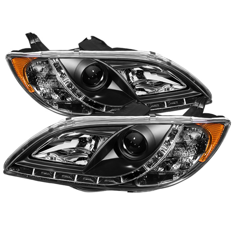 Spyder Mazda 3 04-08 4Dr (Sedan ONLY) Projector Headlights Halogen - DRL Blk PRO-YD-M304-DRL-BK - 5017451