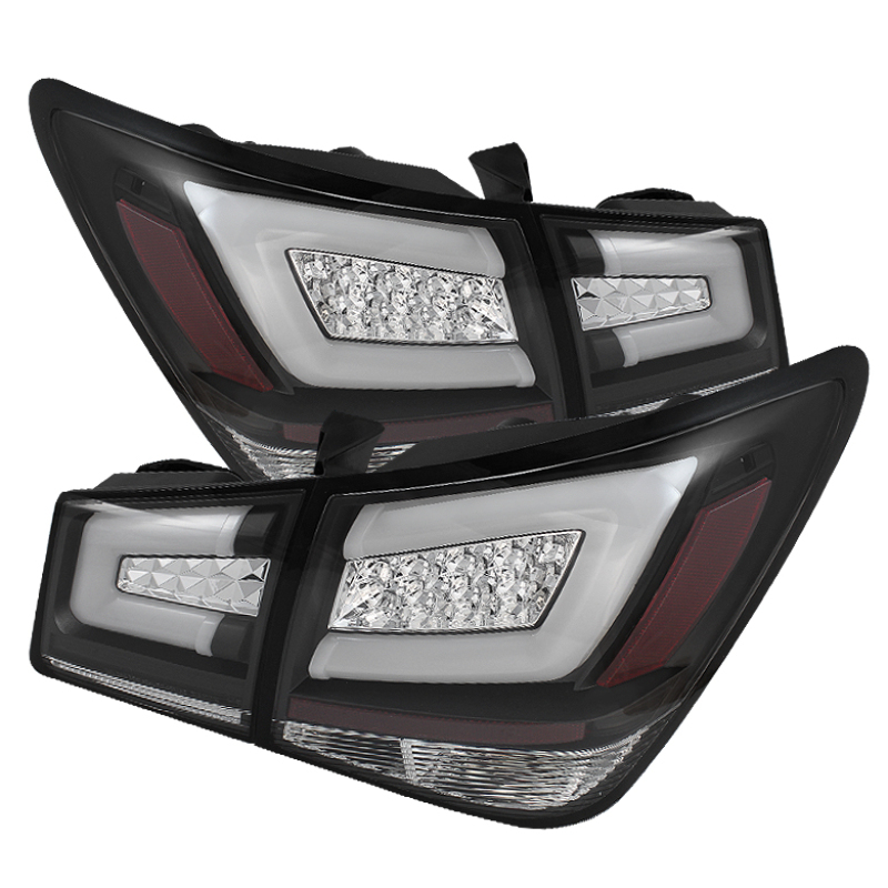 Spyder Chevy Cruze 2011-2014 Light Bar LED Tail Lights Black ALT-YD-CCRZ11-LBLED-BK - 5076595