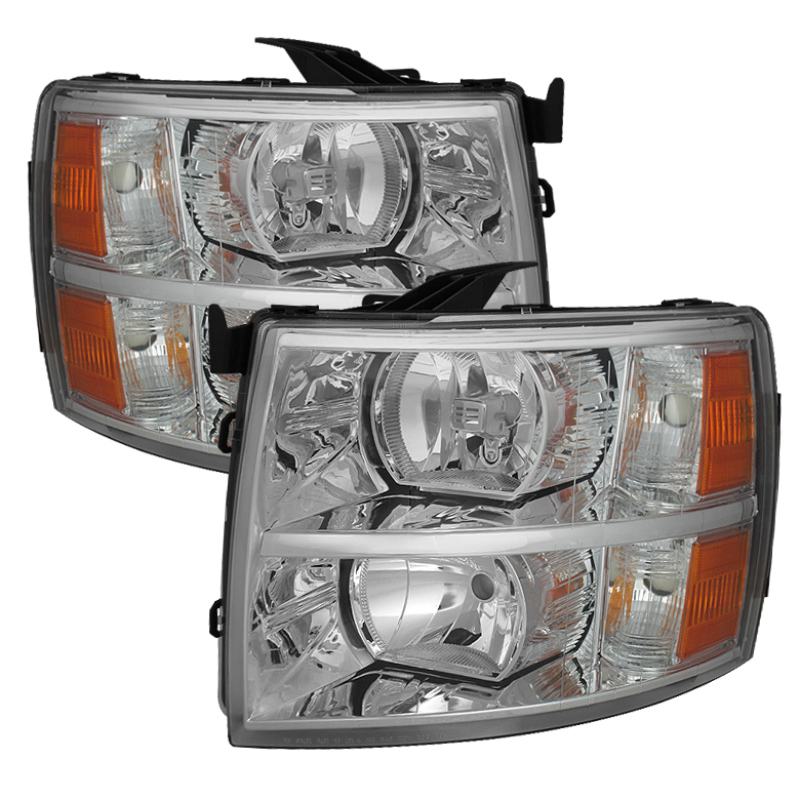 Xtune Chevy Silverado 07-13 Crystal Headlights Chrome HD-JH-CS07-AM-C - 5076984