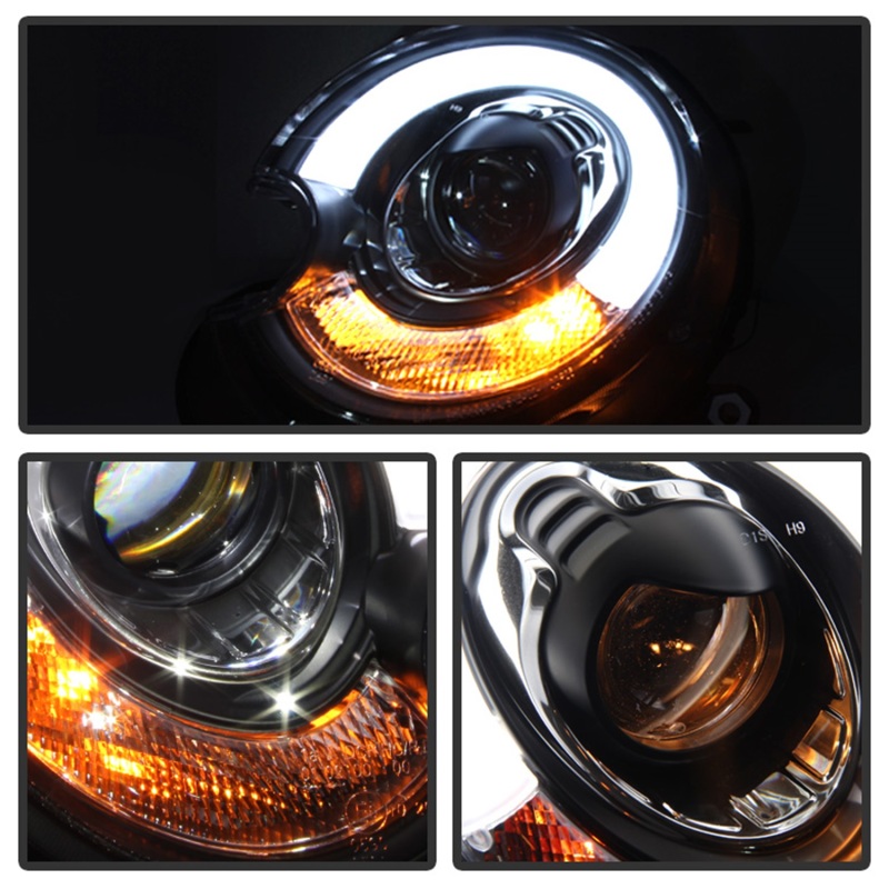 Spyder Mini Cooper 2010-2012 Projector Headlights Xenon/HID Model- DRL Blk PRO-YD-MC07-HID-DRL-BK - 5080615