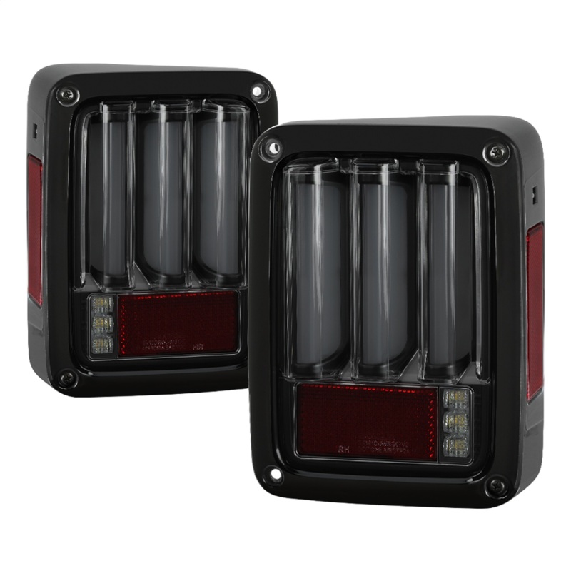 Spyder 07-16 Jeep Wrangler Verison 2 Light Bar LED Tail Lights - Smoke (ALT-YD-JWA07V2-LBLED-BSM) - 5084781