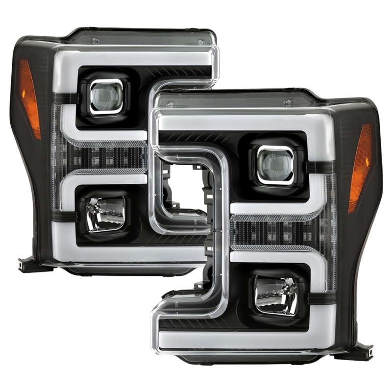 Spyder Ford F-250/F-350/F450 Super Duty 17-18 Projector Headlights Black PRO-YD-FS17-SBSEQ-BK - 5086280