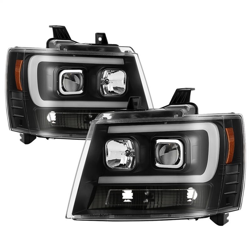 Spyder 07-14 Chevy Suburban/1500/2500/Tahoe V2 Projector Headlights All Blk PRO-YD-CSUB07V2-DRL-BKV2 - 5085986