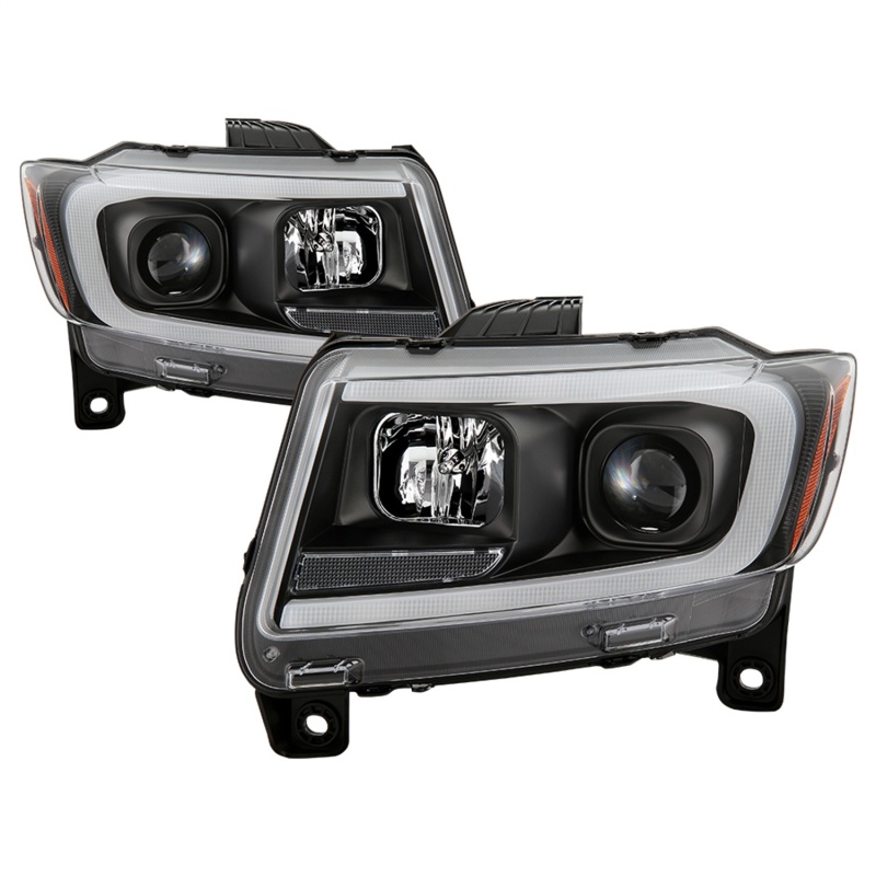 Spyder 11-13 Jeep Grand Cherokee - Light Bar Proj Headlights - Halo Model - Blk - PRO-YD-JGC11-LB-BK - 5085795