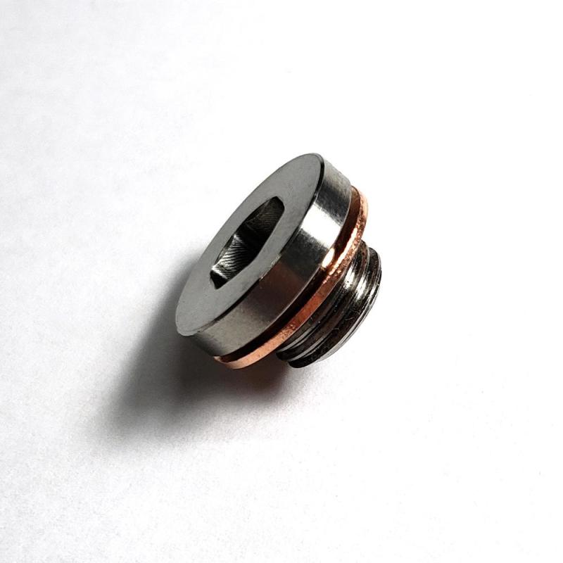 Stainless Bros M12x1.25 O2 Motorcycle Sensor Bung Plug w/ Copper Washer - 608-00700-0000