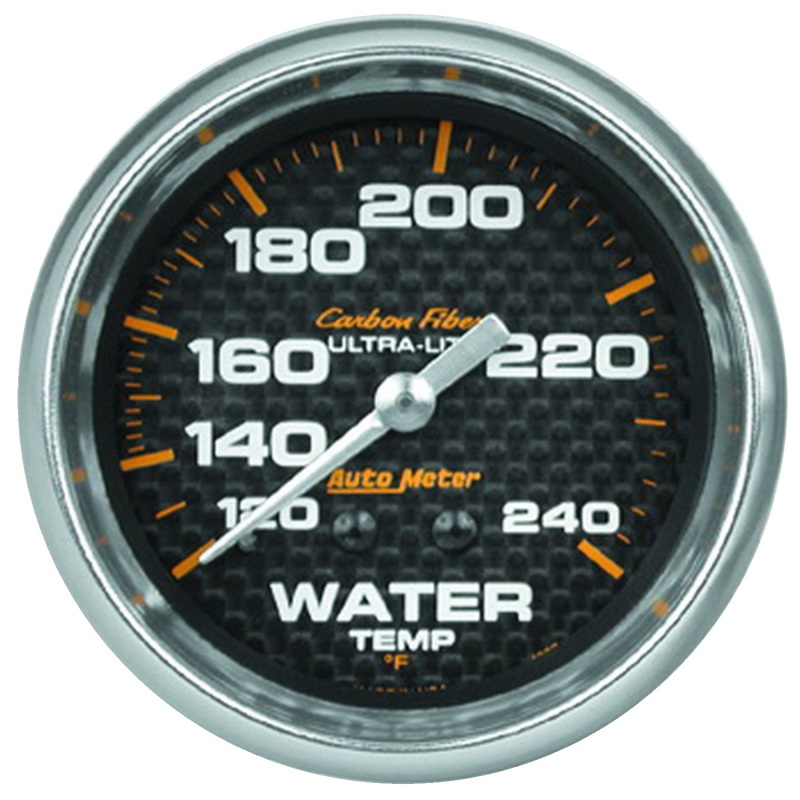 Autometer Carbon Fiber 2-5/8in 120-240 Deg F Mechanical Water Temp Gauge - 4832