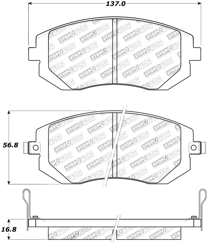 StopTech Street Touring 03-05 WRX/ 08 WRX Front Brake Pads - 308.09290