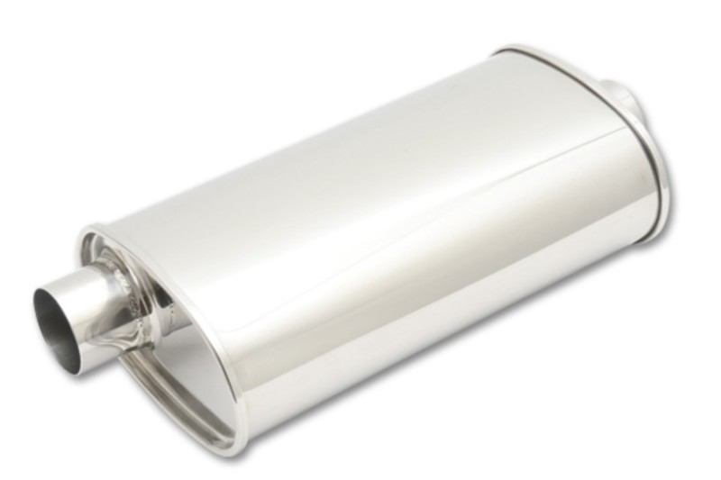 Vibrant StreetPower Oval Muffler 3.50in Inlet/Outlet (Offset-Center) - 1133