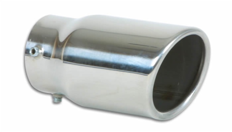 Vibrant 3in Round SS Bolt-On Exhaust Tip (Single Wall Angle Cut Rolled Edge) - 1503