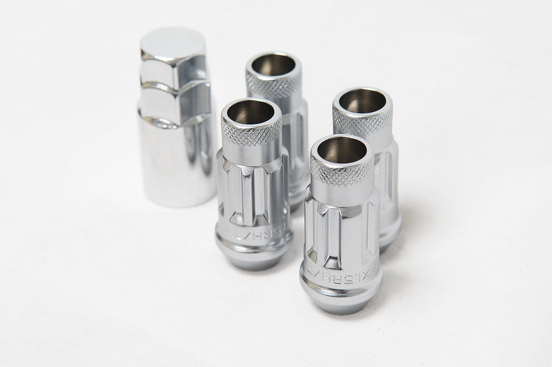 Wheel Mate 12x1.50 48mm Muteki SR48 Satin Silver Open End Locking Lug Nut - Set of 4 - 32902SS