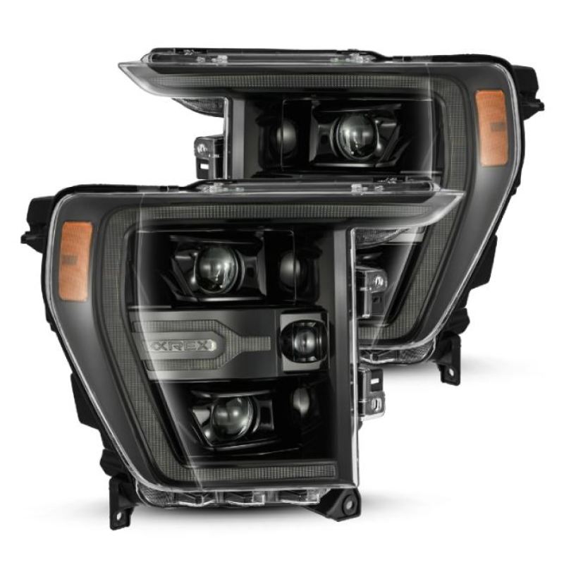 AlphaRex 21-22 Ford F150 Luxx-Series Projector Headlights Alpha-Black w/Activ Light/Seq Signal - 880169