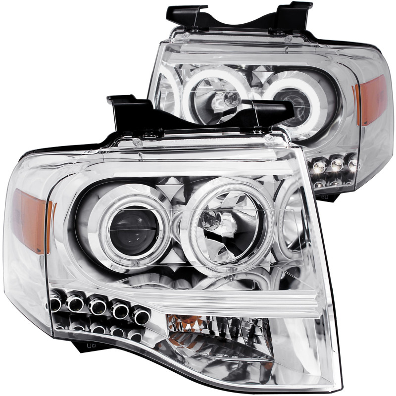 ANZO 2007-2014 Ford Expedition Projector Headlights Chrome - 111114