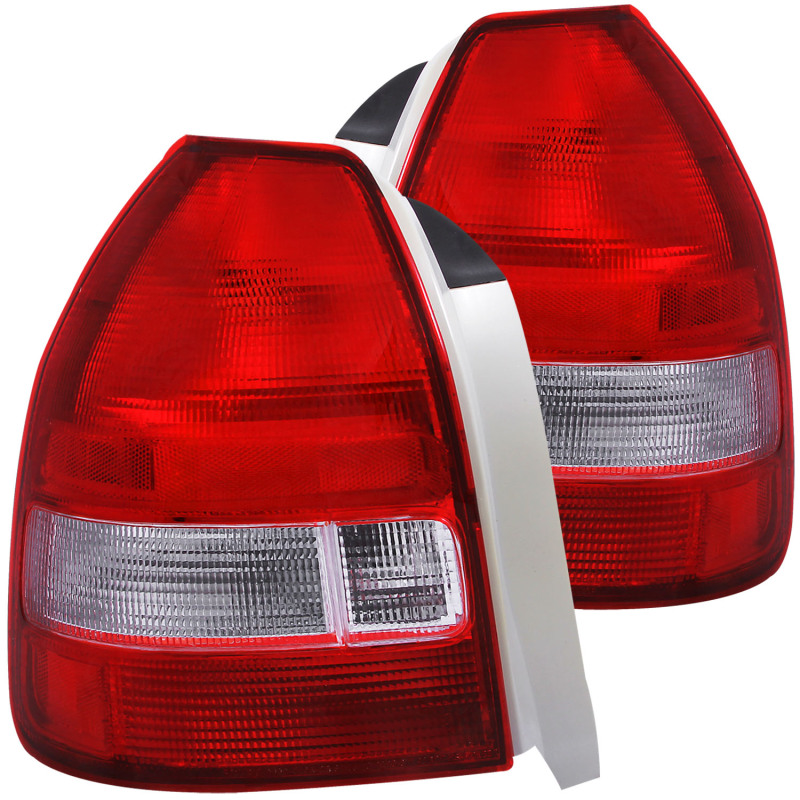 ANZO 1996-2000 Honda Civic Taillights Red/Clear - 221135