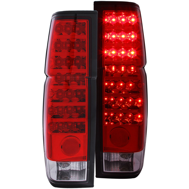 ANZO 1986-1997 Nissan Hardbody LED Taillights Red/Clear - 311034
