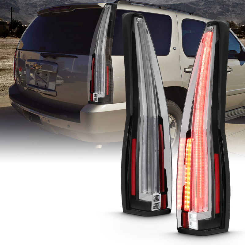ANZO 2007-2014 Chevrolet TahOE Led Taillights Red/Clear - 311297