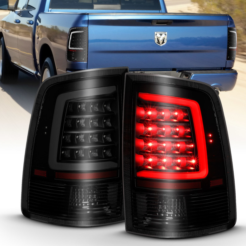 ANZO 2009-2018 Dodge Ram 1500 LED Taillight Plank Style Black w/Smoke Lens - 311319