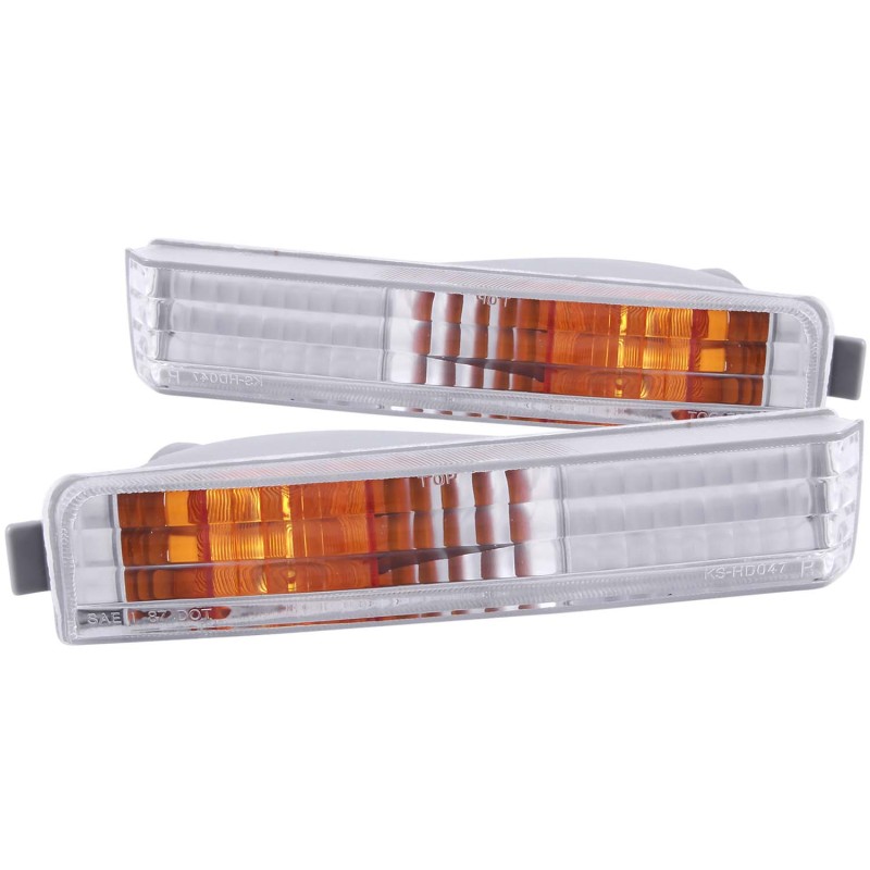 ANZO 1990-1991 Honda Accord Euro Parking Lights Chrome w/ Amber Reflector - 511006