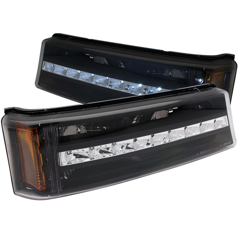 ANZO 2003-2006 Chevrolet Silverado 1500 LED Parking Lights Black w/ Amber Reflector - 511067