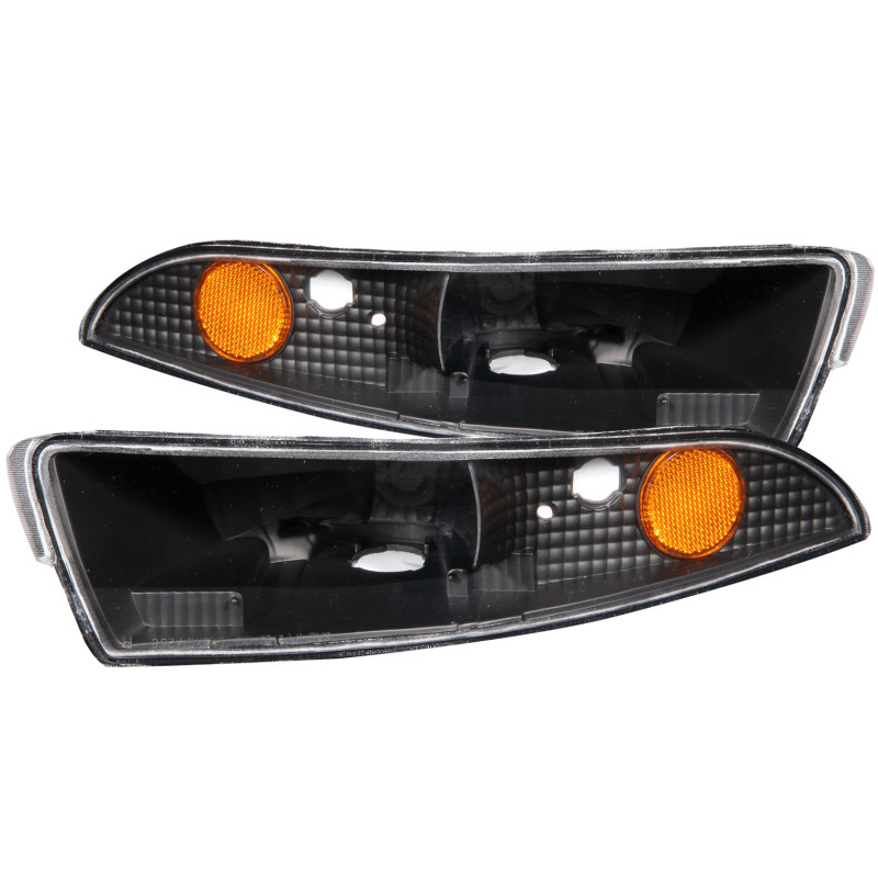 ANZO 1993-2002 Chevrolet Camaro Euro Parking Lights Black w/ Amber Reflector - 511045