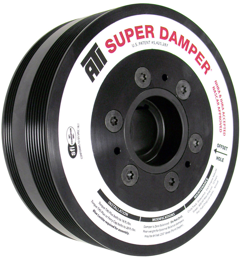 ATI Damper - 7.65in - Alum - 8 & 4 Grv - LS7 - Y Body Corvette - Gen 5 Z28 - LS3 - OEM Size - 2 Ring - ATI918620
