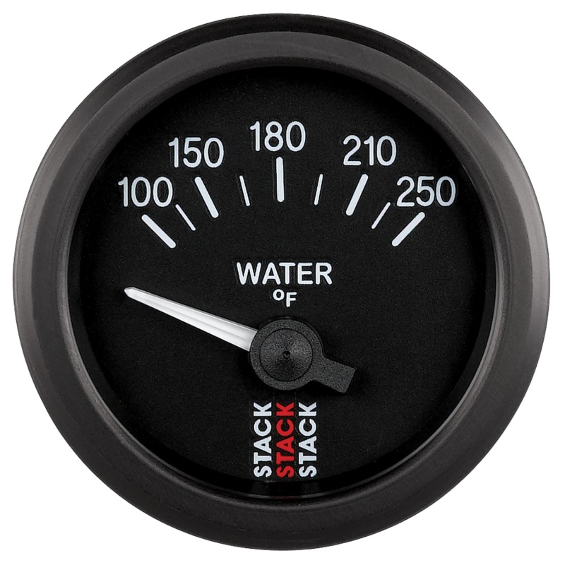 Autometer Stack 52mm 100-250 Deg F 1/8in NPTF Electric Water Temp Gauge - Black - ST3208