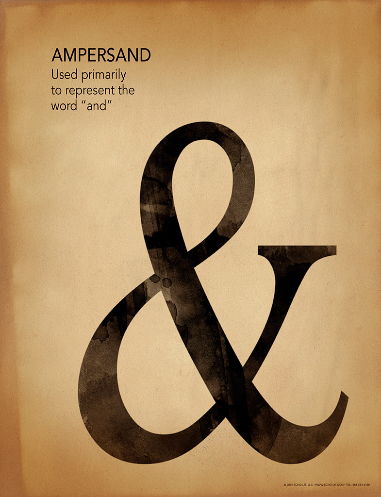 Ampersand, Writing, Punctuation and Grammar Art Print. Fine Art Paper