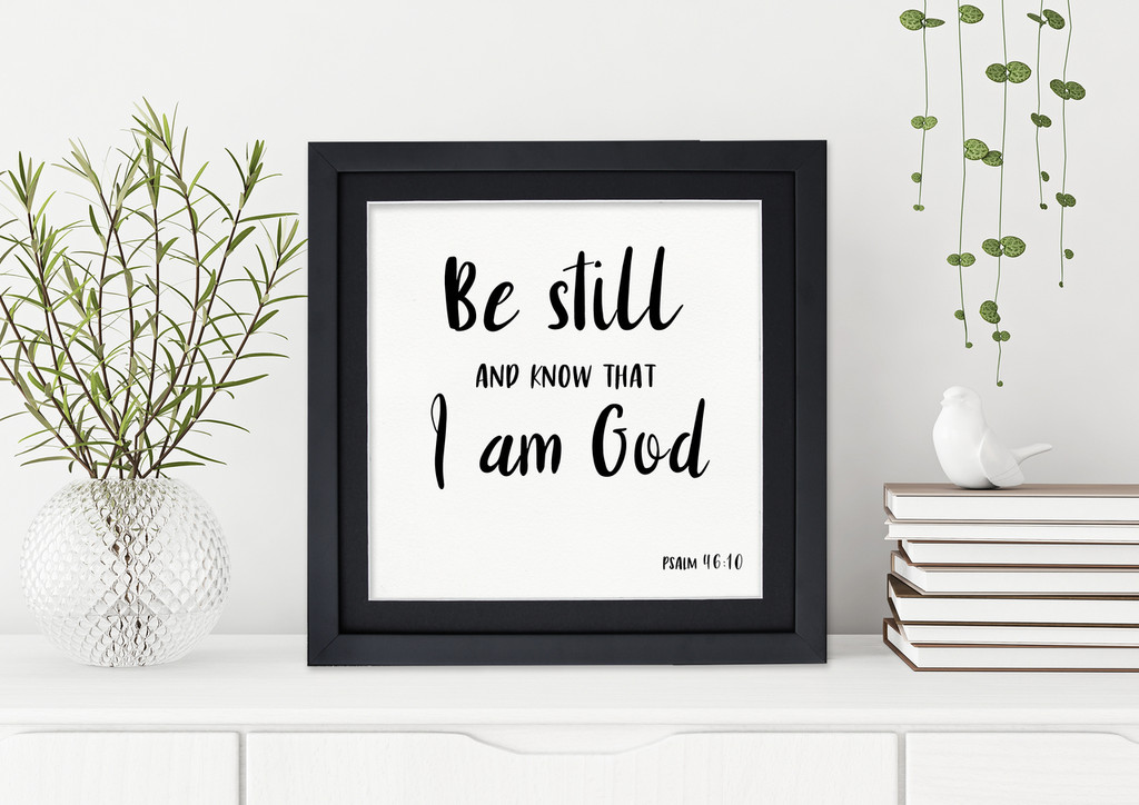be still spiritual inspirational quote print bible verse poster fine