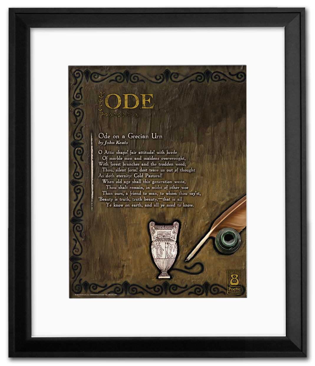 Ode - Educational Poetry Poster. Literary Art Print. - Echo-Lit