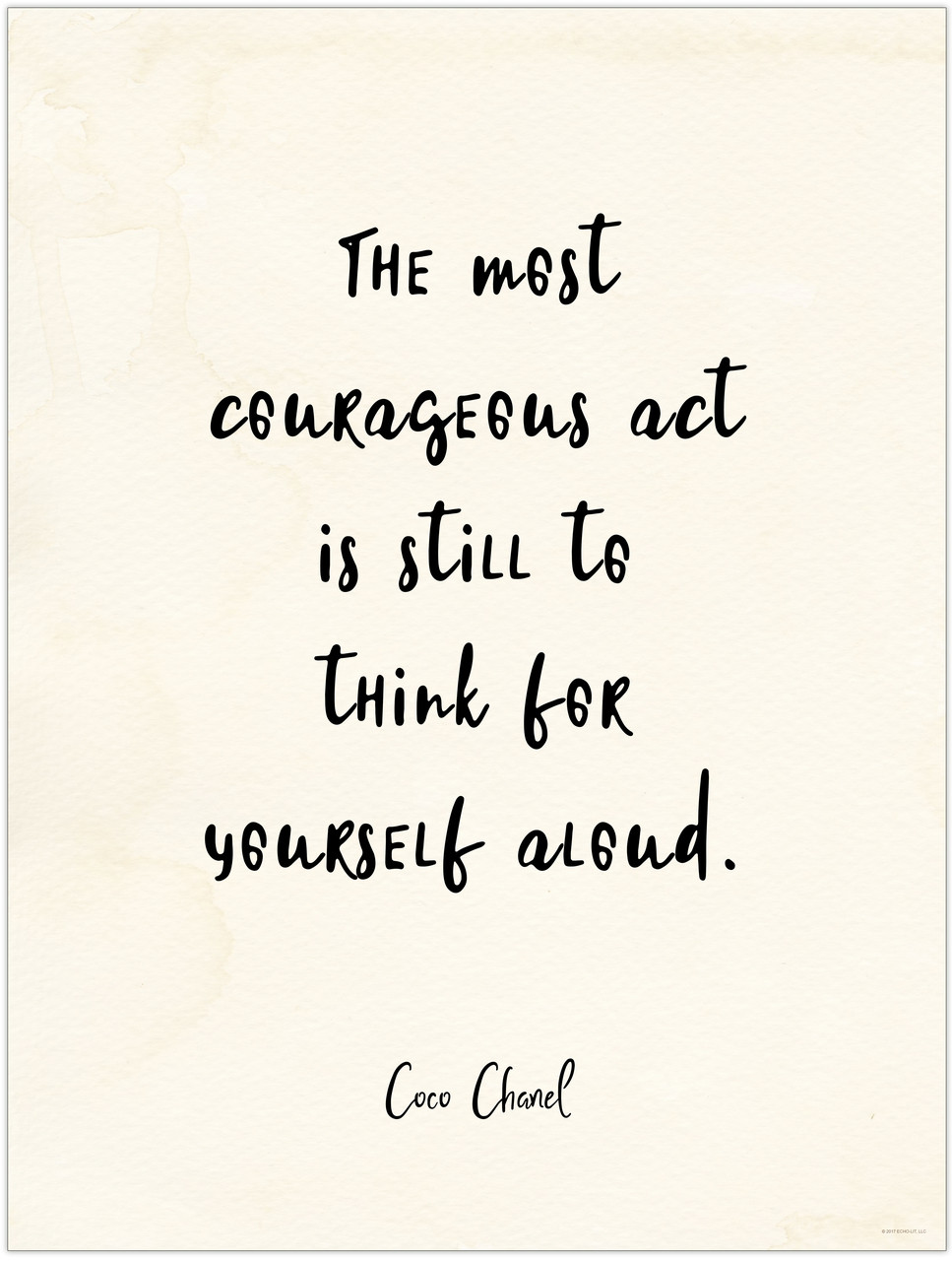 Coco Chanel Courageous Act Vintage Style Inspirational Quote Print. -  Echo-Lit