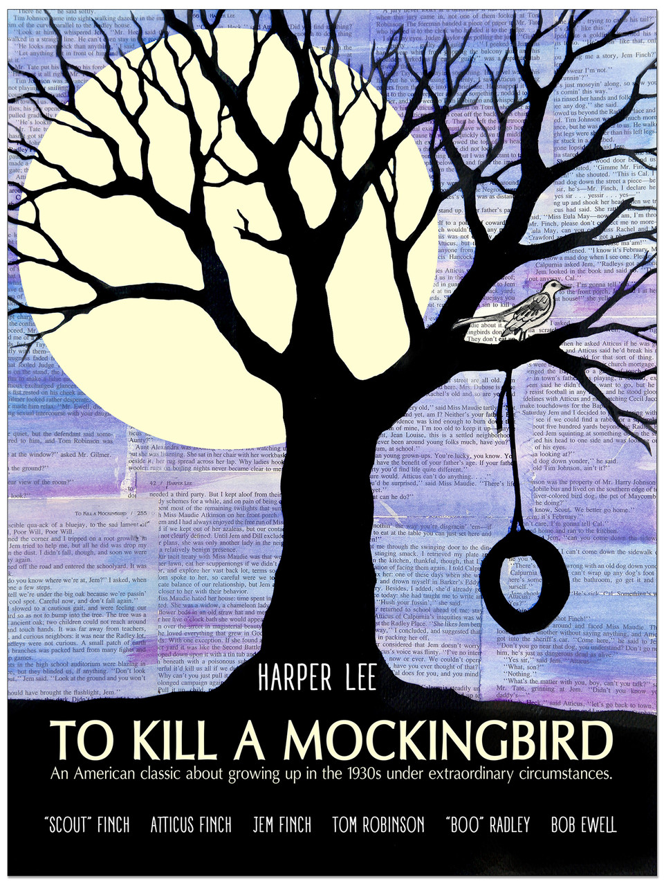 To Kill a Mockingbird - Harper Lee - Classic Novel Literary Print. -  Echo-Lit