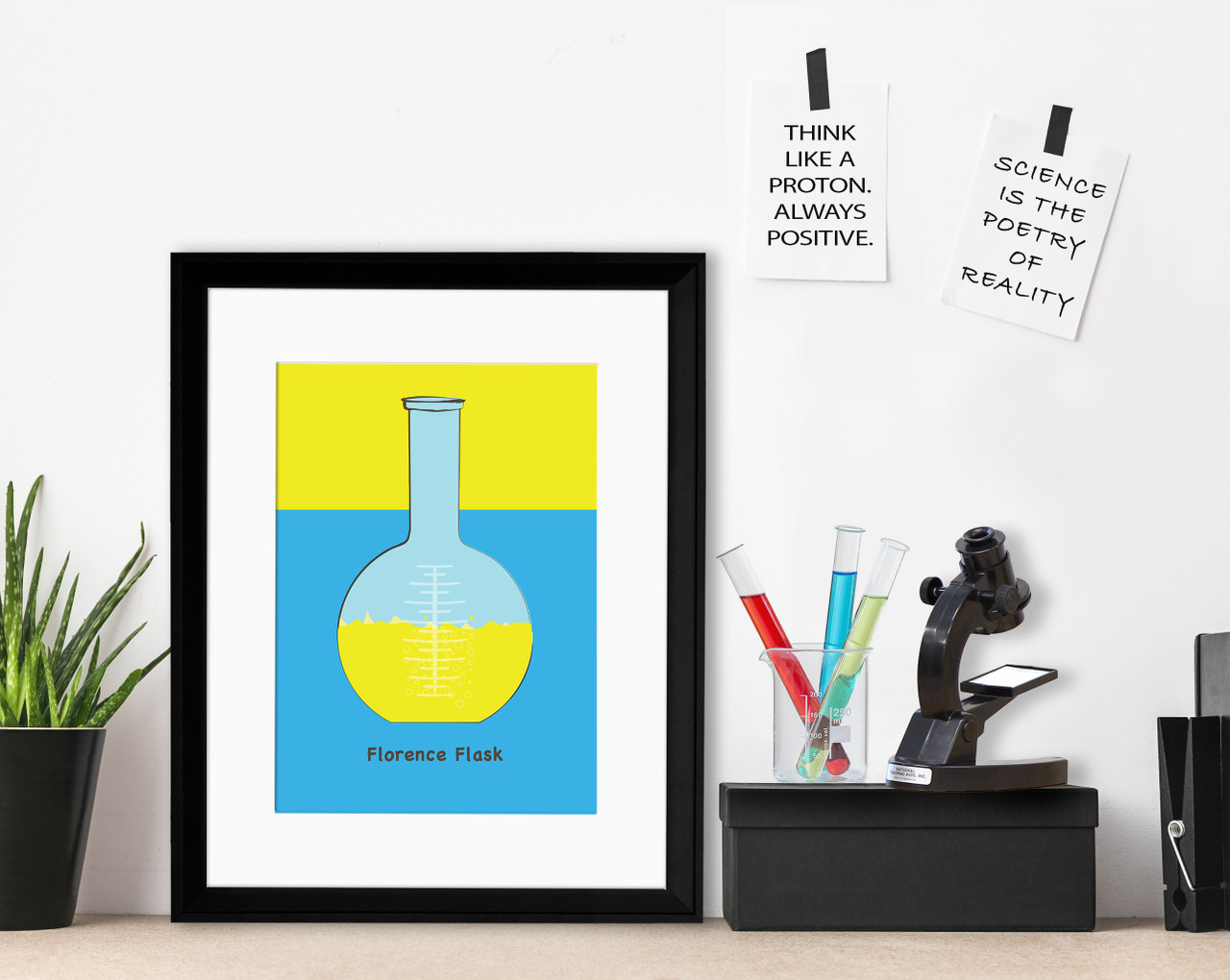 Florence Flask Science STEM Poster. Vibrant Scientific Instruments