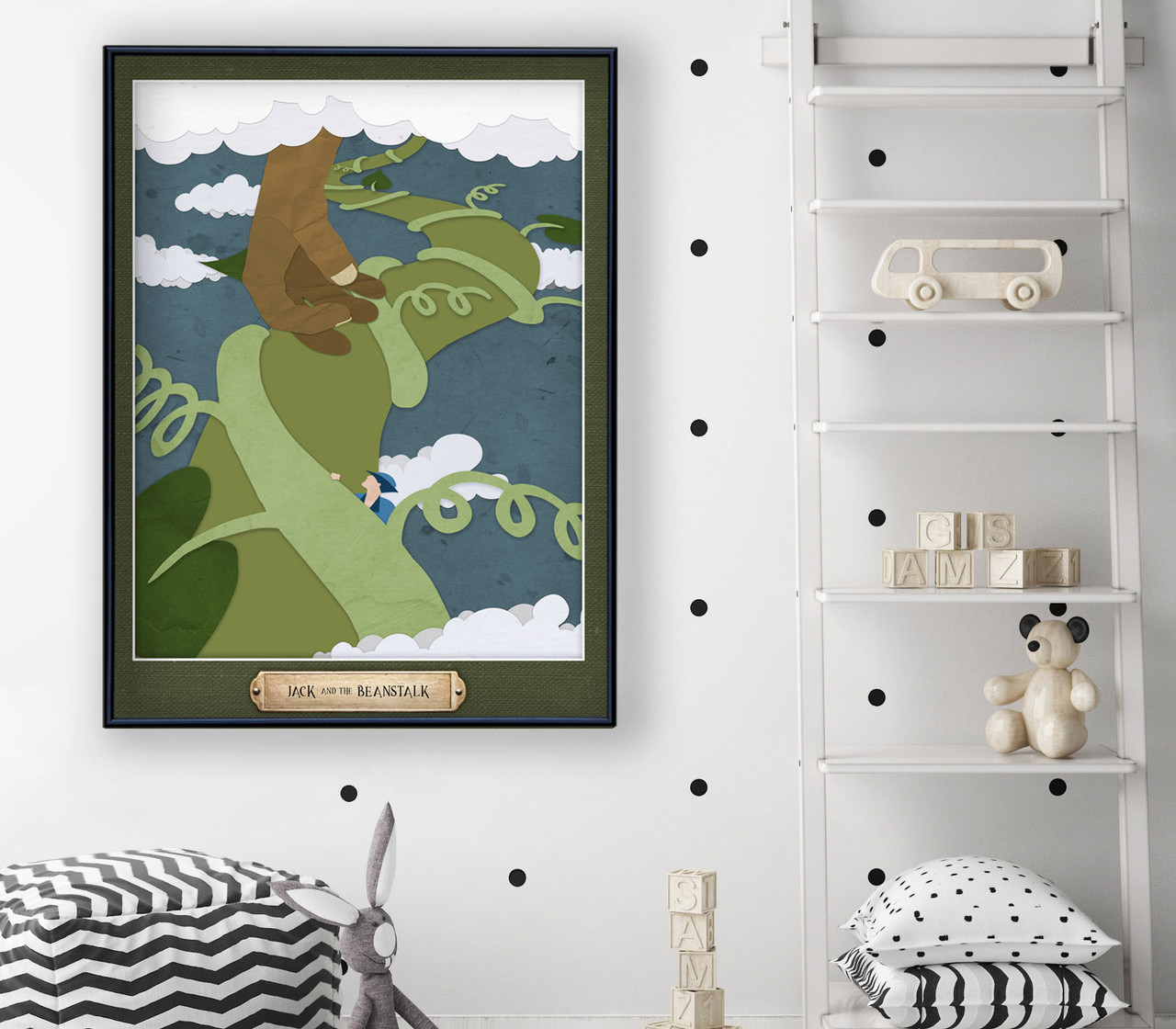 Realm of the Beanstalks アートプリント サイン入り Jack and the Beanstalk Fantasy Fairy Tale Art Print - Echo-Lit