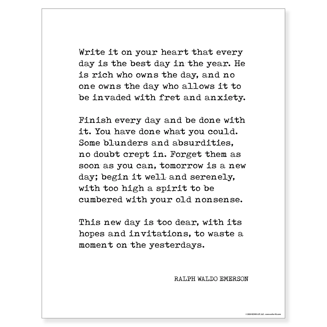 Ralph Waldo Emerson Write It On Your Heart Quote Print. DIGITAL ...