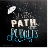 Every Path Has Its Puddles Inspirational Quote Poster. Chalkboard Style Motivational Art Print. 