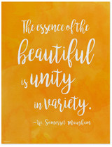 W. Somerset Maugham Unity in Diversity Inspirational Quote Poster. 