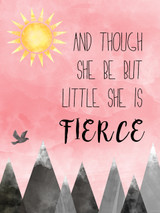 And Though She Be But Little Nursery Fine Art Print. William Shakespeare Literary Gift.