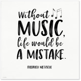Without Music Life Would Be A Mistake Nietzsche Art. Musical Literary Quote. 