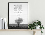 When One Tugs John Muir Nature Inspirational Quote Print. 