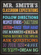 Classroom Expectations Personalized Art Print. 