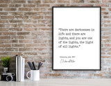 Bram Stoker Dracula, Light of all Lights Author Signature Literary Quote Print. 