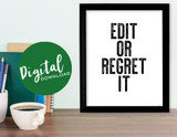 Edit or Regret It, Be Bold, Oxford Comma- LetterPress  Set of 3 DIGITAL DOWNLOAD