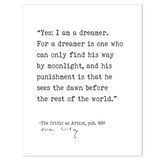 Oscar Wilde Yes I am a Dreamer Author Signature Literary Quote Print. DIGITAL DOWNLOAD