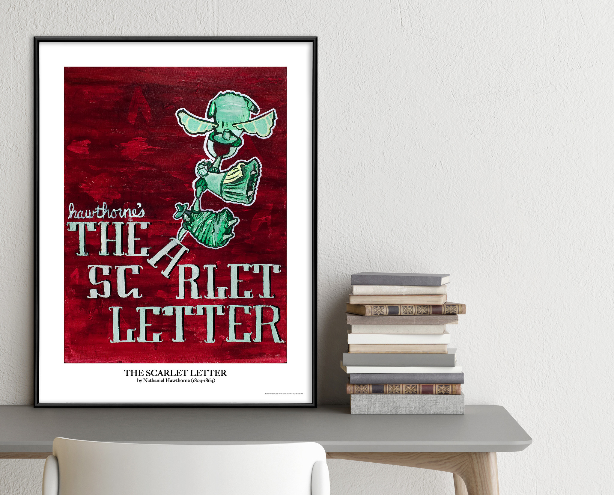 Scarlet Letter Literary Art Print Nathanial Hawthorne Fine Art Paper Laminated Or Framed Multiple Sizes Echo Lit